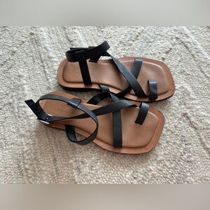 A. Emery Matteau Spargi Sandals Black Tan Size 38EU